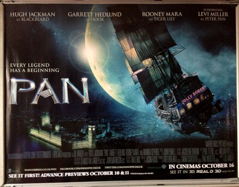 Cinema Poster: PAN 2015 (Ship Quad) Hugh Jackman Garrett Hedlund Rooney Mara