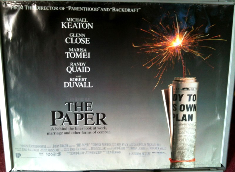 PAPER, THE: UK Quad Film Poster PAPER, THE: UK Quad Film Poster