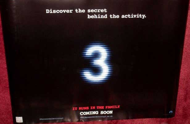 PARANORMAL ACTIVITY 3: Advance UK Quad Film Poster PARANORMAL ACTIVITY 3: Advance UK Quad Film Poster
