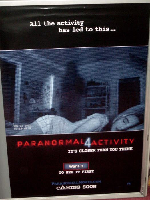 PARANORMAL ACTIVITY 4: Main One Sheet Film Poster PARANORMAL ACTIVITY 4: Main One Sheet Film Poster