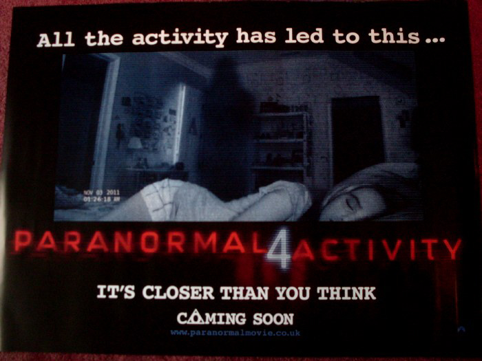 PARANORMAL ACTIVITY 4: UK Quad Film Poster PARANORMAL ACTIVITY 4: UK Quad Film Poster