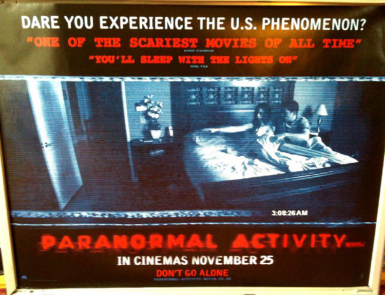 PARANORMAL ACTIVITY: Main UK Quad Film Poster PARANORMAL ACTIVITY: Main UK Quad Film Poster
