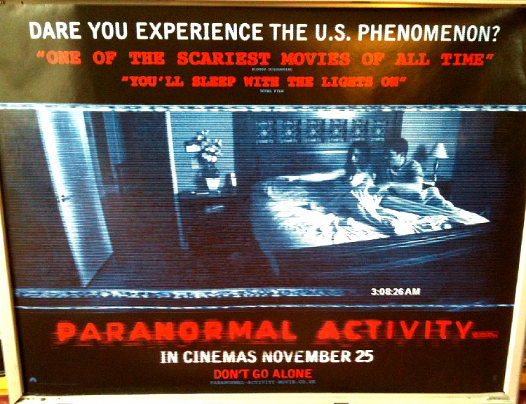 PARANORMAL ACTIVITY: Main UK Quad Film Poster