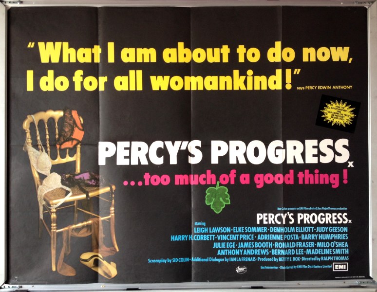 Cinema Poster: PERCY'S PROGRESS 1974 (Quad) Leigh Lawson Elke Sommer Cinema Poster: PERCY'S PROGRESS 1974 (Quad) Leigh Lawson Elke Sommer
