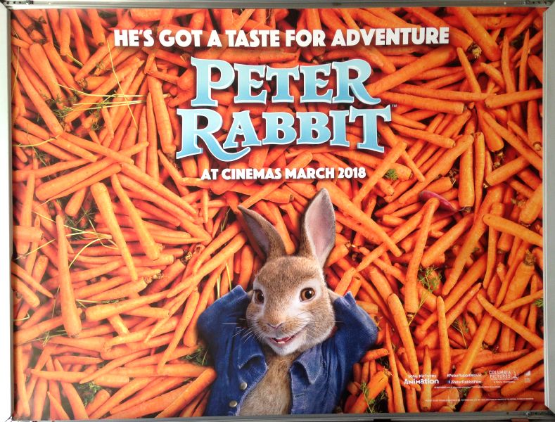 Cinema Poster: PETER RABBIT 2018 (Carrots Quad) Margot Robbie Sam Neill Cinema Poster: PETER RABBIT 2018 (Carrots Quad) Margot Robbie Sam Neill