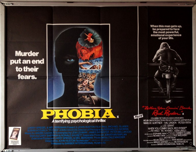 Cinema Poster: PHOBIA/WHEN YOU COMING BACK RED RYDER  1979 (Double Bill Quad)