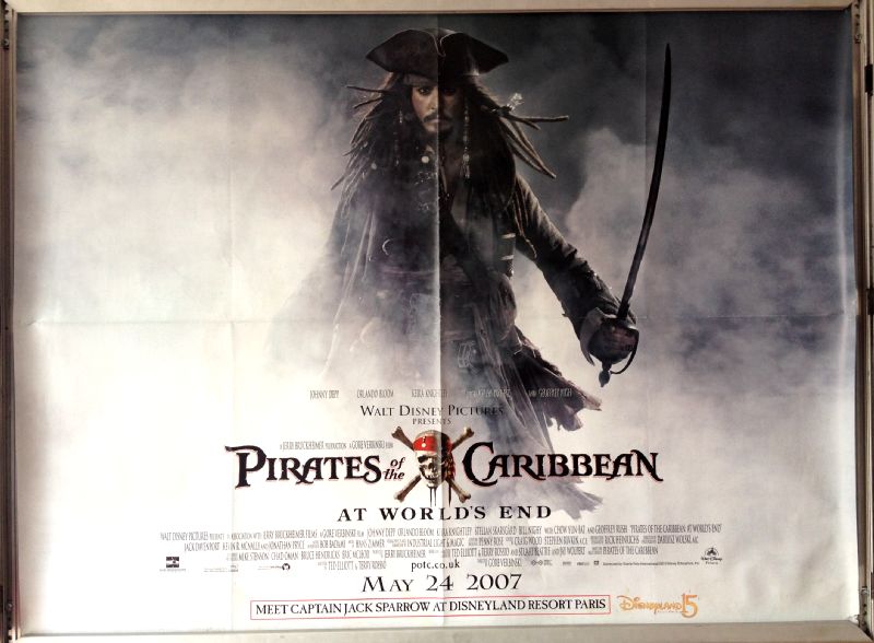 Cinema Poster: PIRATES OF THE CARIBBEAN AT WORLD'S END 2007 (Quad) Johnny Depp