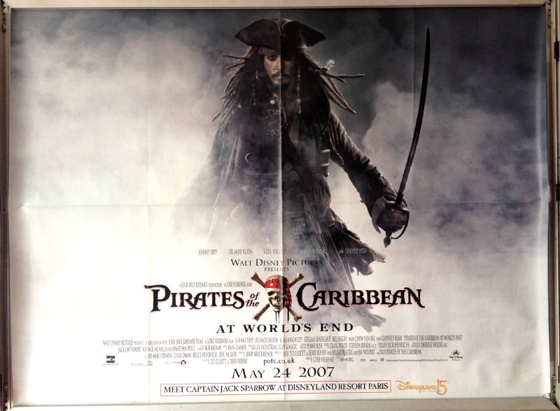 Cinema Poster: PIRATES OF THE CARIBBEAN AT WORLD'S END 2007 (Quad) Johnny Depp Cinema Poster: PIRATES OF THE CARIBBEAN AT WORLD'S END 2007 (Quad) Johnny Depp