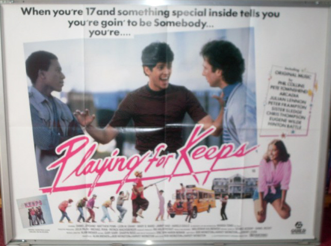 PLAYING FOR KEEPS (1986): UK Quad Film Poster PLAYING FOR KEEPS (1986): UK Quad Film Poster