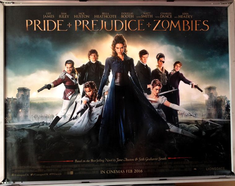 Cinema Poster: PRIDE + PREJUDICE + ZOMBIES 2016 (Quad) Matt Smith Sam Riley