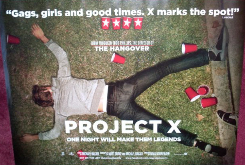 Cinema Poster: PROJECT X 2012 (Quad) Thomas Mann Oliver Cooper