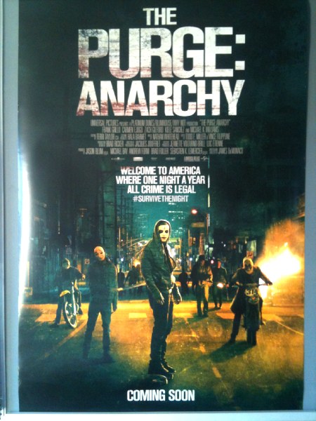 Cinema Poster: PURGE ANARCHY 2014 (Main One Sheet) Frank Grillo Zach Gilford