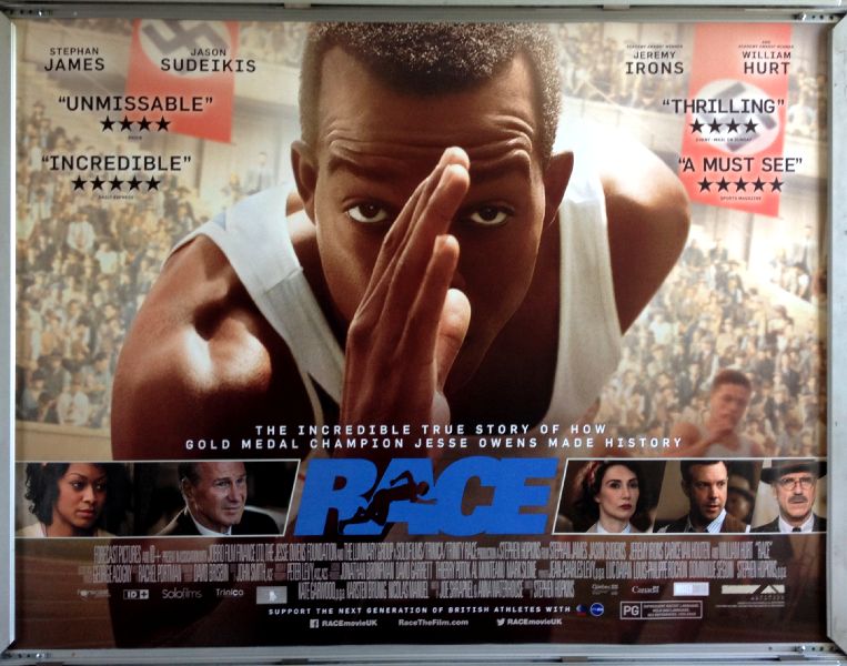 Cinema Poster: RACE 2016 (Quad) Jeremy Irons William Hurt Jason Sudeikis