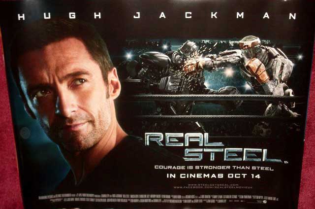 REAL STEEL: Hugh Jackman Close Up Quad Film Poster