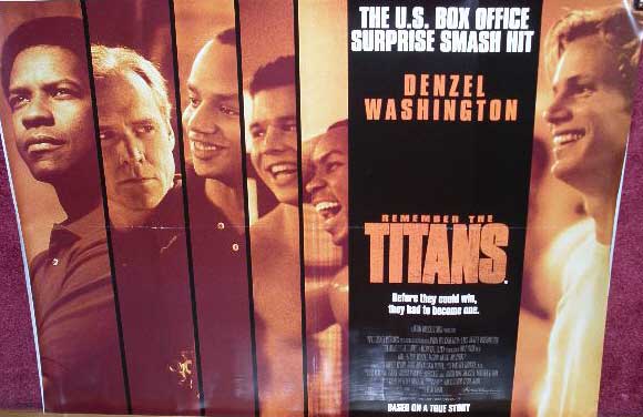 Cinema Poster: REMEMBER THE TITANS 2000 (Quad) Denzel Washington Hayden Panettiere