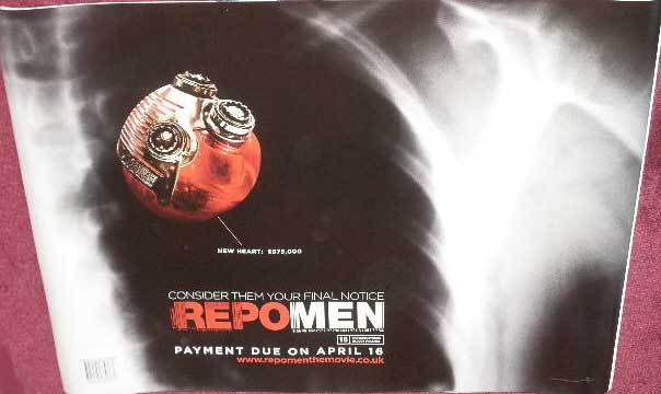 REPO MEN: 'Heart' UK Quad Film Poster REPO MEN: 'Heart' UK Quad Film Poster