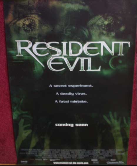 RESIDENT EVIL: Advance UK One Sheet Film Poster RESIDENT EVIL: Advance UK One Sheet Film Poster
