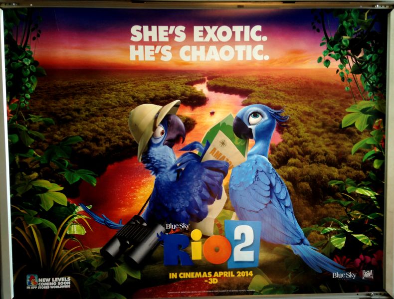 Cinema Poster: RIO 2 2014 (Chaotic Quad) Anne Hathaway Leslie Mann Jamie Foxx