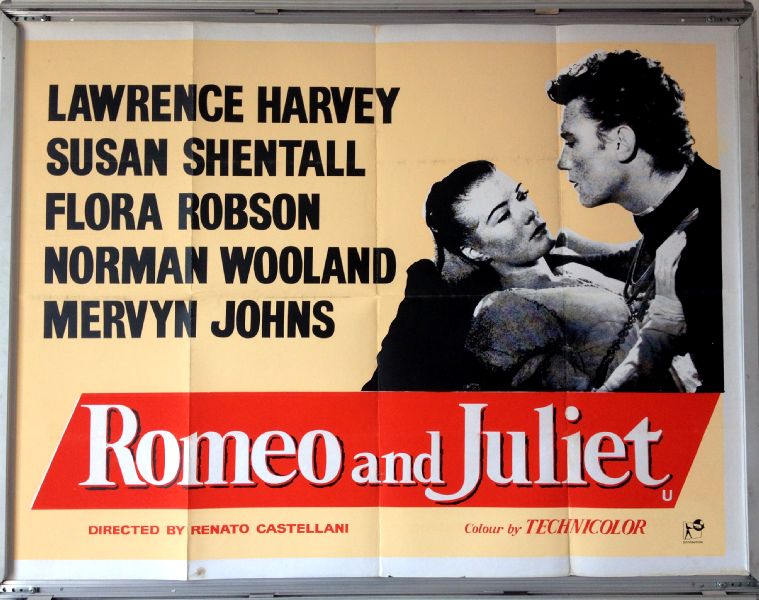 Cinema Poster: ROMEO AND JULIET 1954 (Quad) Laurence Harvey Flora Robson Cinema Poster: ROMEO AND JULIET 1954 (Quad) Laurence Harvey Flora Robson