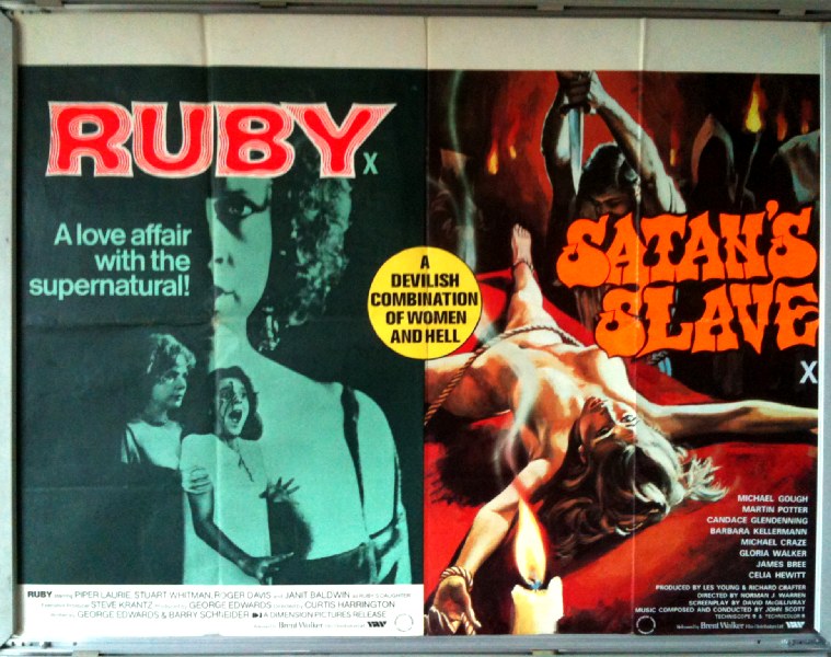 RUBY/SATANS'S SLAVE: Double Bill UK Quad Film Poster
