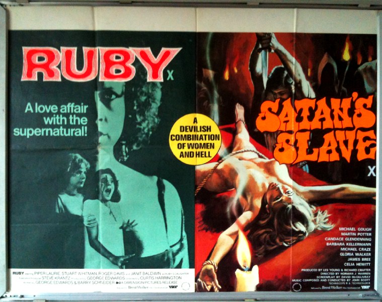RUBY/SATANS'S SLAVE: Double Bill UK Quad Film Poster RUBY/SATANS'S SLAVE: Double Bill UK Quad Film Poster