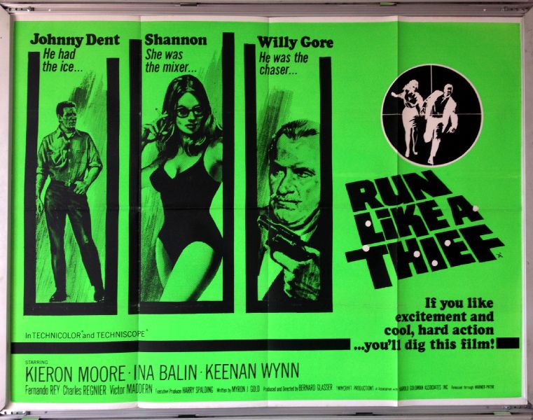 Cinema Poster: RUN LIKE A THIEF 1967 (Quad) Kieron Moore Keenan Wynn Cinema Poster: RUN LIKE A THIEF 1967 (Quad) Kieron Moore Keenan Wynn