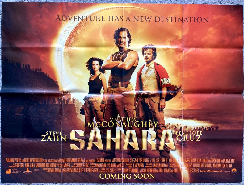 Cinema Poster: SAHARA 2005 (Quad) Matthew McConaughey Penélope Cruz Cinema Poster: SAHARA 2005 (Quad) Matthew McConaughey Penélope Cruz