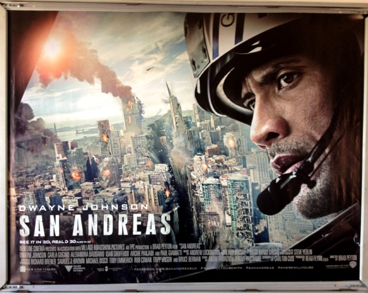 Cinema Poster: SAN ANDREAS 2015 (Main Quad) Dwayne Johnson Kylie Minogue