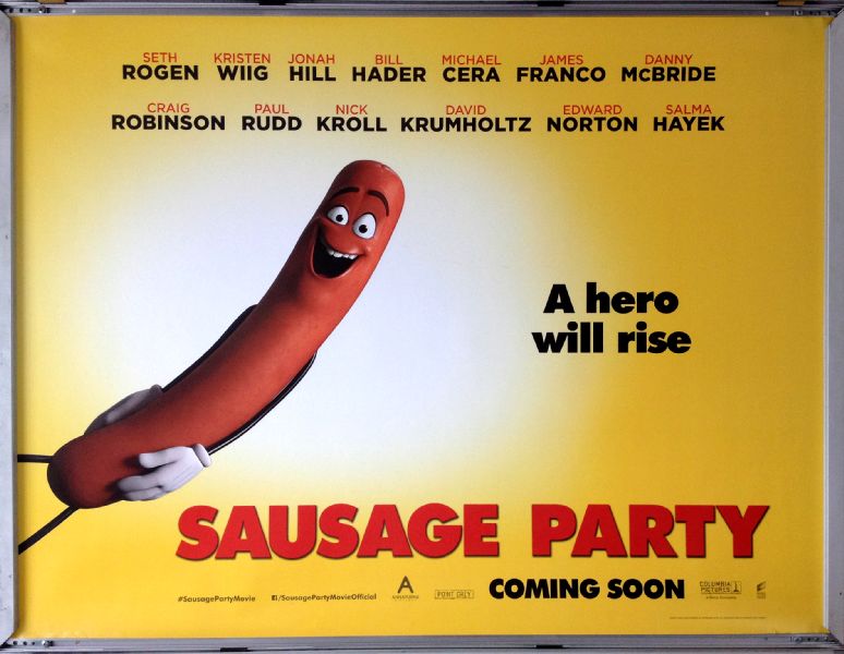 Cinema Poster: SAUSAGE PARTY 2016 (Quad) Seth Rogen Kristen Wiig Jonah Hill  