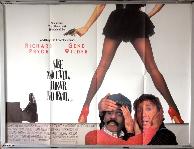 Cinema Poster: SEE NO EVIL HEAR NO EVIL 1989 (Quad) Richard Pryor Gene Wilder Cinema Poster: SEE NO EVIL HEAR NO EVIL 1989 (Quad) Richard Pryor Gene Wilder