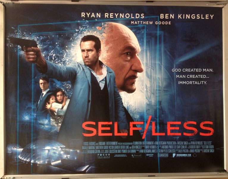 Cinema Poster: SELF/LESS SELFLESS 2015 (Gun Quad) Ryan Reynolds Ben Kingsley
