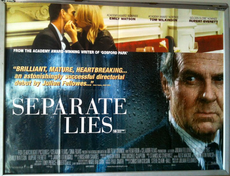 Cinema Poster: SEPARATE LIES 2005 (QUAD) Tom Wilkinson Hermione Norris Cinema Poster: SEPARATE LIES 2005 (QUAD) Tom Wilkinson Hermione Norris