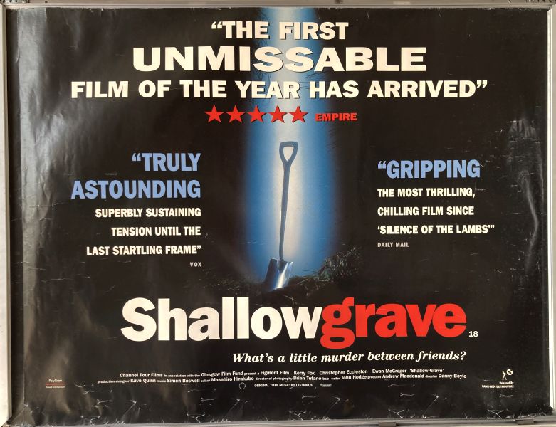 Cinema Poster: SHALLOW GRAVE 1994 (Quad) Ewan McGregor Christopher Eccleston