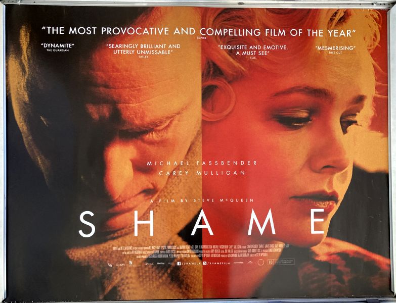 Cinema Poster: SHAME 2011 (Quad) Michael Fassbender Carey Mulligan Steve McQueen