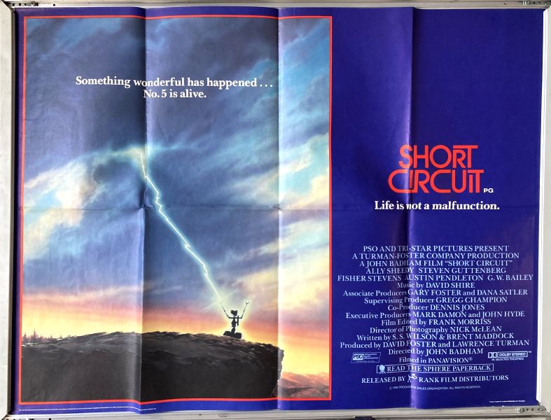 Cinema Poster: SHORT CIRCUIT 1986 (Quad) Ally Sheedy Steve Guttenberg Cinema Poster: SHORT CIRCUIT 1986 (Quad) Ally Sheedy Steve Guttenberg