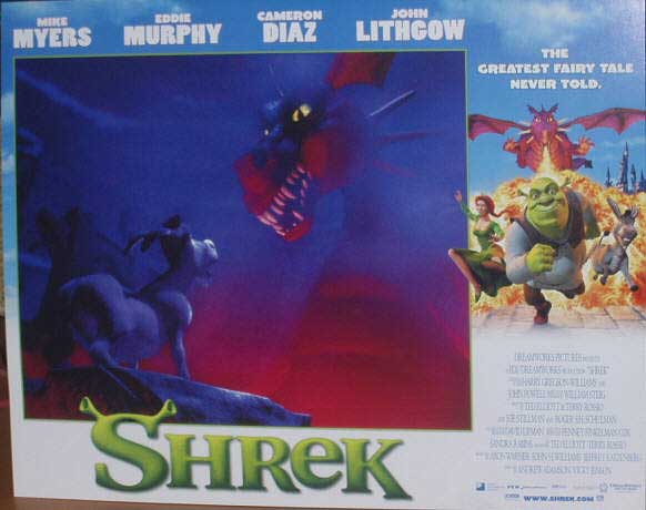 SHREK: Lobby Card (Donkey & Dragon)