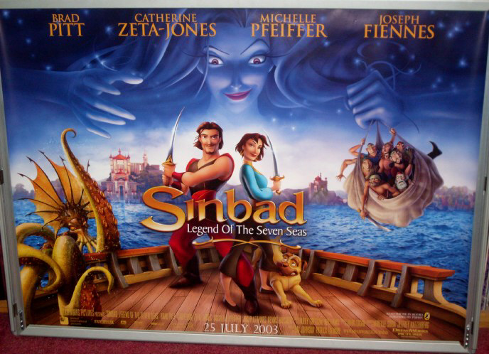 SINBAD LEGEND OF THE SEVEN SEAS: Main UK Quad Film Poster