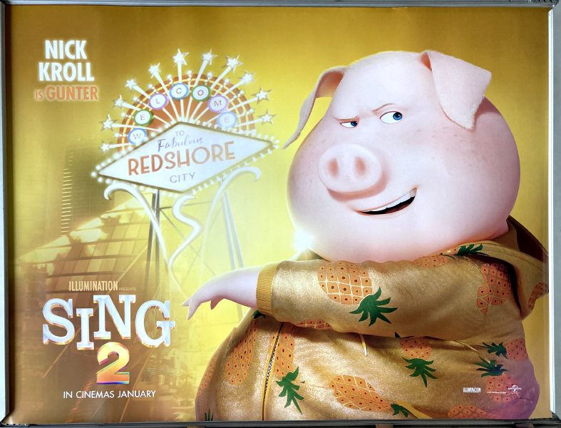 Cinema Poster: SING 2 2022 (Gunter Quad) Nick Kroll Scarlett Johansson