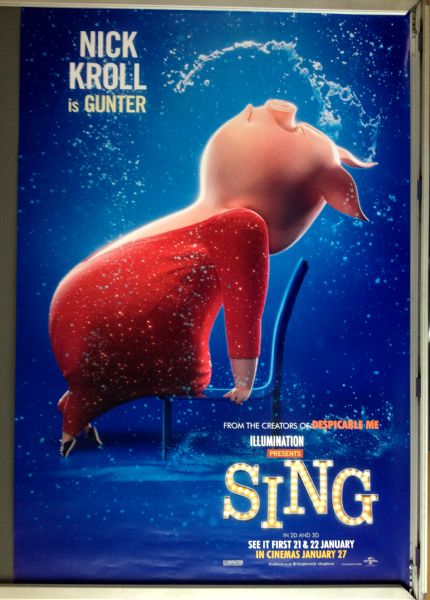 Cinema Poster: SING 2016 (Gunter One Sheet) Matthew McConaughey Reese Witherspoon Seth MacFarlane Cinema Poster: SING 2016 (Gunter One Sheet) Matthew McConaughey Reese Witherspoon Seth MacFarlane