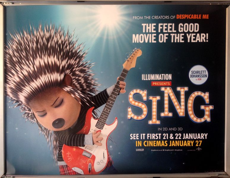 Cinema Poster: SING 2017 (Ash Quad) Matthew McConaughey Scarlett Johannson Cinema Poster: SING 2017 (Ash Quad) Matthew McConaughey Scarlett Johannson