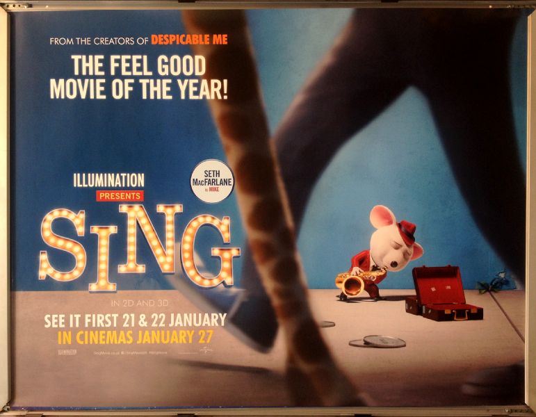 Cinema Poster: SING 2017 (Mike Quad) Seth MacFarlane Scarlett Johannson Cinema Poster: SING 2017 (Mike Quad) Seth MacFarlane Scarlett Johannson