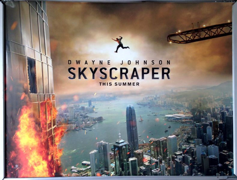 Cinema Poster: SKYSCRAPER 2018 (Jumping Quad) Dwayne Johnson Neve Campbell