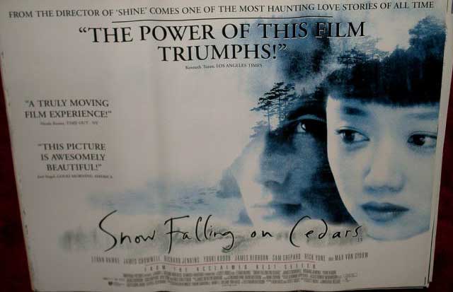 SNOW FALLING ON CEDARS: Review UK Quad Film Poster SNOW FALLING ON CEDARS: Review UK Quad Film Poster