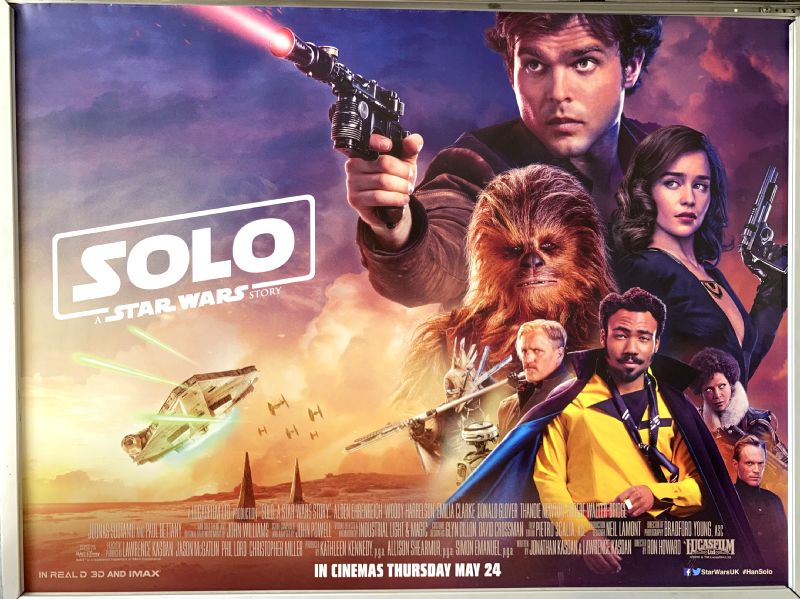 Cinema Poster: SOLO A STAR WARS STORY 2018 (Main Quad) Alden Ehrenreich Woody Harrelson