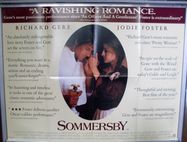 Cinema Poster: SOMMERSBY 1993 (Review Quad) Richard Gere Jodie Foster