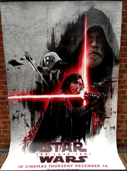 Cinema Banner: STAR WARS THE LAST JEDI  2017 (Kylo Ren) Adam Driver Daisy Ridley