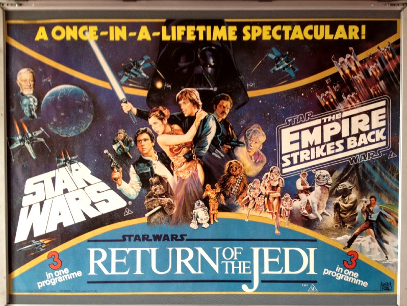 Cinema Poster: STAR WARS RETURN OF THE JEDI 1983 (Triple Bill Quad) Mark Hamill