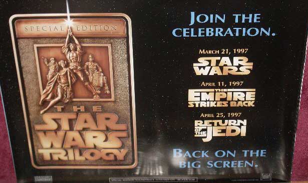 STAR WARS EPISODES IV-VI MULTI SHOWING: 1997 Special Edition UK Quad Film Poster STAR WARS EPISODES IV-VI MULTI SHOWING: 1997 Special Edition UK Quad Film Poster