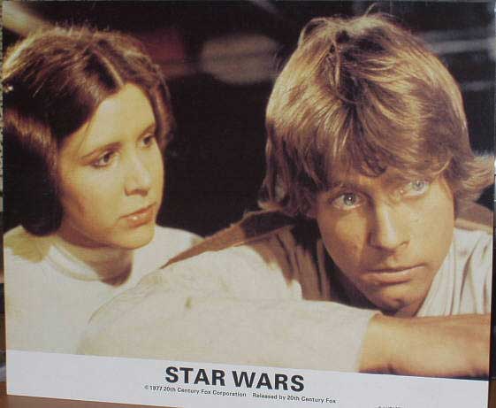 STAR WARS EPISODE IV A NEW HOPE: UK Lobby Card (Luke & Leia)