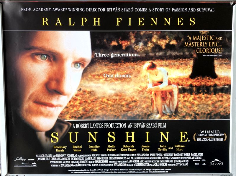 Cinema Poster: SUNSHINE 1999 (Quad) Ralph Fiennes Rosemary Harris Rachel Weisz Cinema Poster: SUNSHINE 1999 (Quad) Ralph Fiennes Rosemary Harris Rachel Weisz